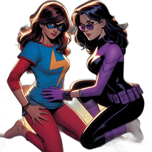 comic book art, concept art, neon lights, two transparent PNG cut-out