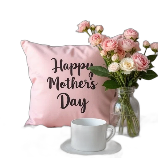 coffee, mug, bouquet, flowers transparent PNG cut-out