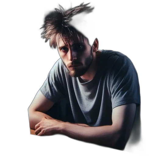 hair, creature, staff, face transparent PNG cut-out
