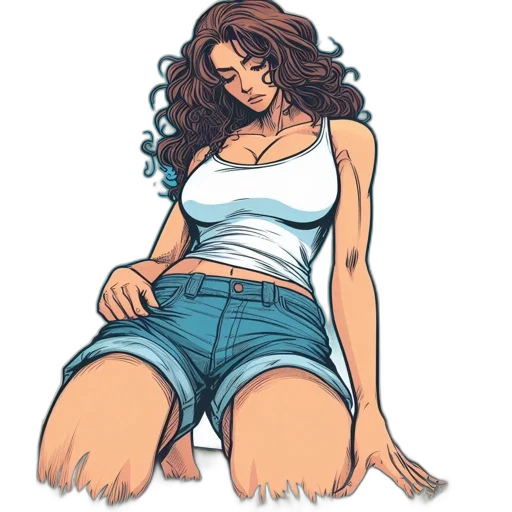 dress, comic book art, concept art, cartoon transparent PNG cut-out