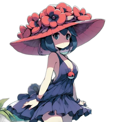 dress, flower, hat, crown transparent PNG cut-out