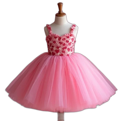 dress, 3d render, pink, heart transparent PNG cut-out