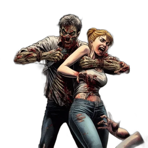 comic book art, concept art, project, zombie transparent PNG cut-out
