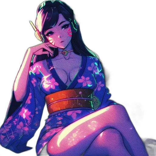 dress, jewelry, staff, vaporwave transparent PNG cut-out