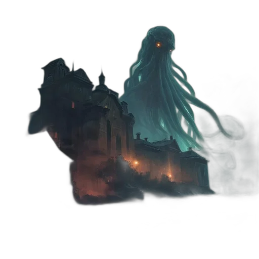 creature, mask, staff, dragon transparent PNG cut-out