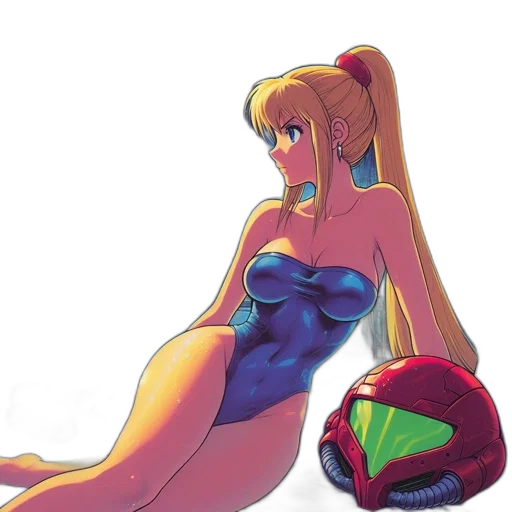 dress, robot, vaporwave, concept art transparent PNG cut-out