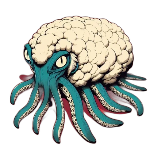 creature, crown, concept art, 3d render transparent PNG cut-out