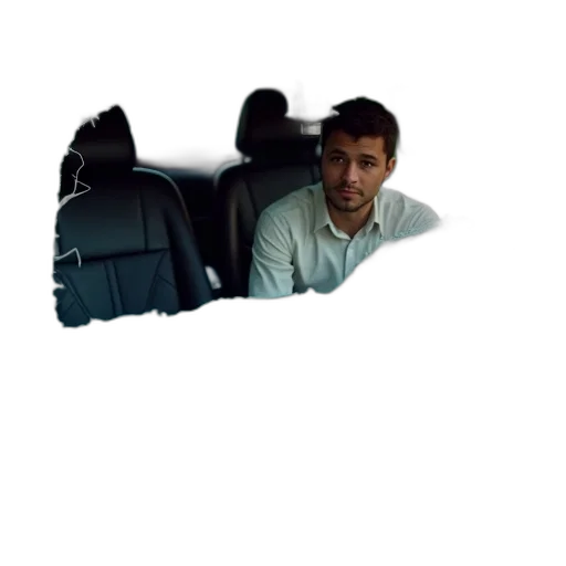 car, jacket, face, staff transparent PNG cut-out