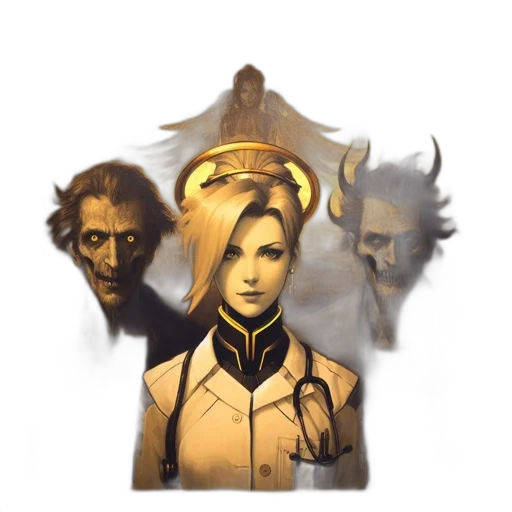 jacket, staff, mask, face transparent PNG cut-out