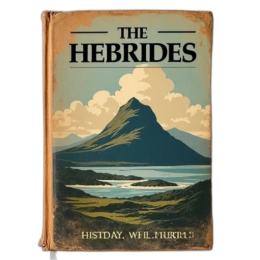 vintage, book, cover, featuring transparent PNG cut-out