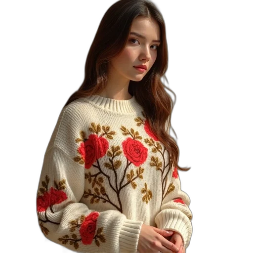 dress, jacket, flower, sweater transparent PNG cut-out