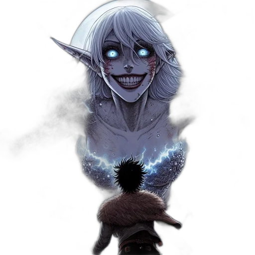 creature, mask, face, staff transparent PNG cut-out