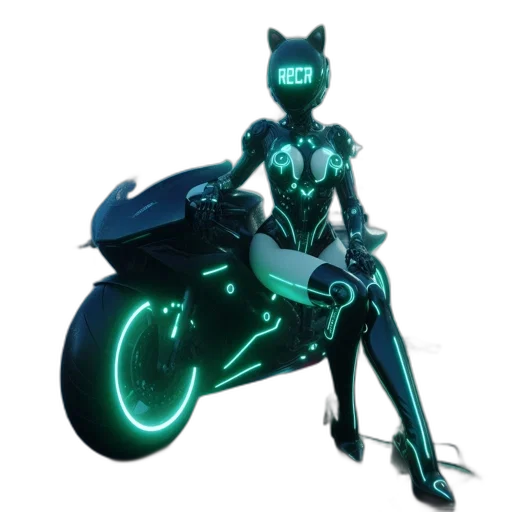 robot, concept art, 3d render, cyberpunk transparent PNG cut-out