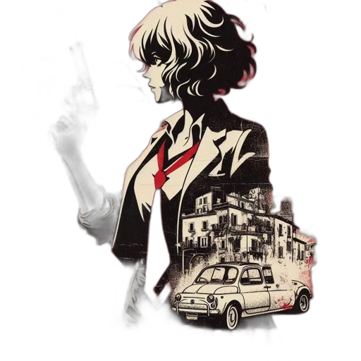 car, jacket, dress, concept art transparent PNG cut-out