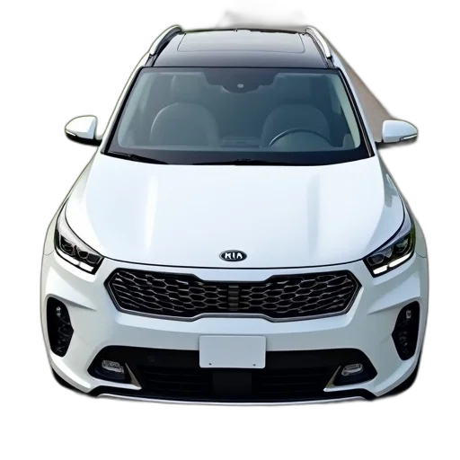 car, 3d render, white, kia transparent PNG cut-out