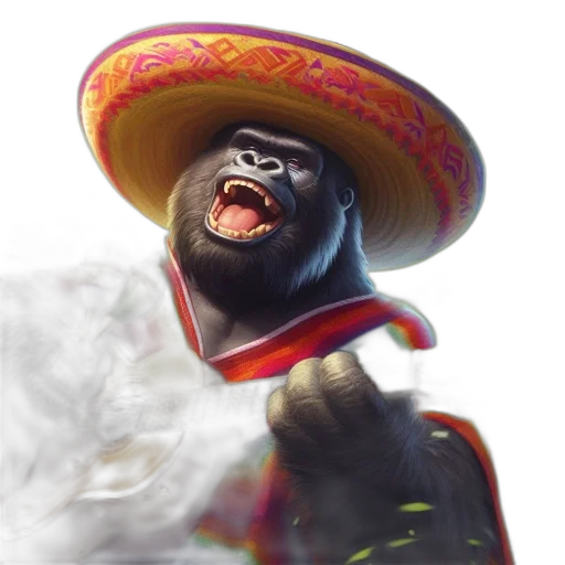 hat, staff, animal, face transparent PNG cut-out
