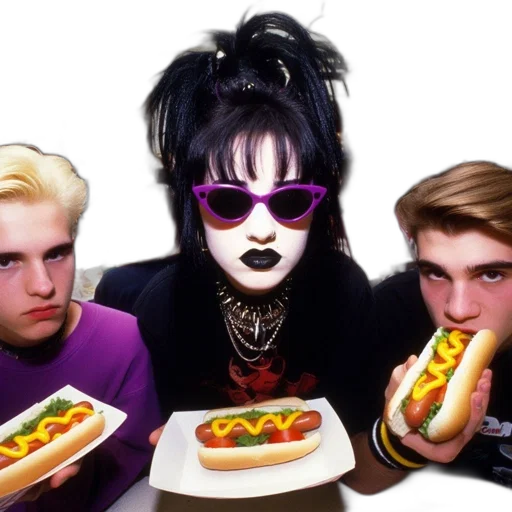 food, vaporwave, photorealistic, cyberpunk transparent PNG cut-out