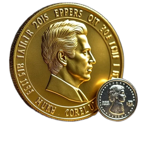 gold-colored, coin, portrait, man transparent PNG cut-out