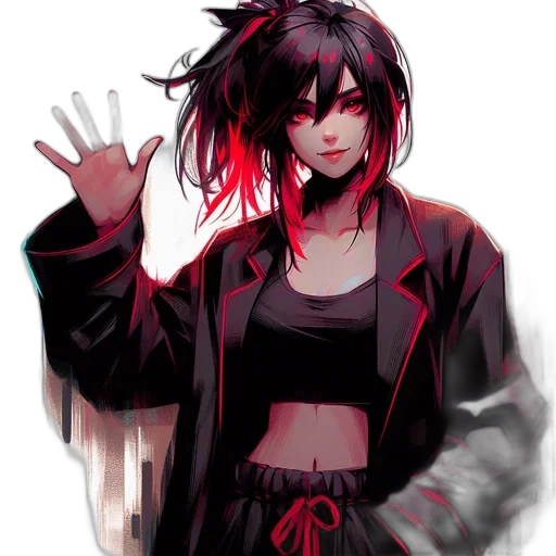 jacket, weapon, staff, cyberpunk transparent PNG cut-out
