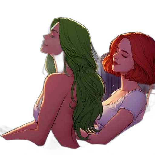 hair, concept art, watercolor, comic book art transparent PNG cut-out