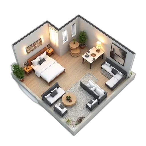 furniture, 3d render, photorealistic, concept art transparent PNG cut-out