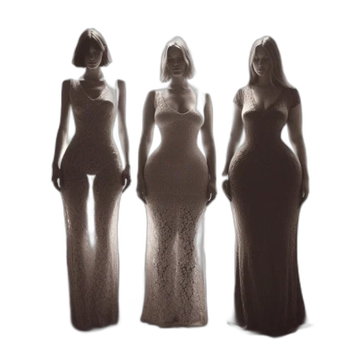 dress, concept art, 3d render, three transparent PNG cut-out