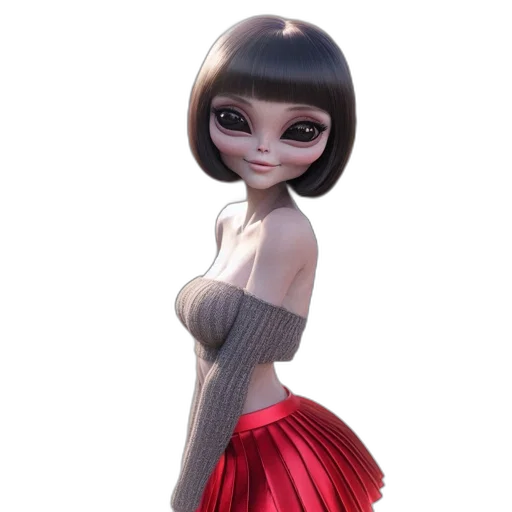 dress, concept art, 3d render, cartoon transparent PNG cut-out