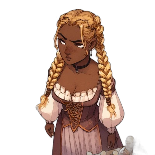 dress, staff, concept art, fantasy art transparent PNG cut-out