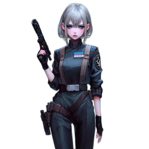 staff, weapon, jacket, robot transparent PNG cut-out