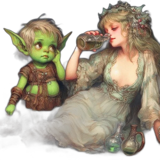 fantasy art, concept art, pixel art, watercolor transparent PNG cut-out