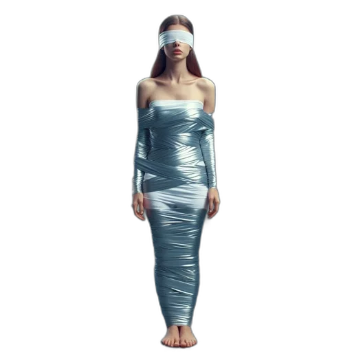 dress, mask, vaporwave, 3d render transparent PNG cut-out