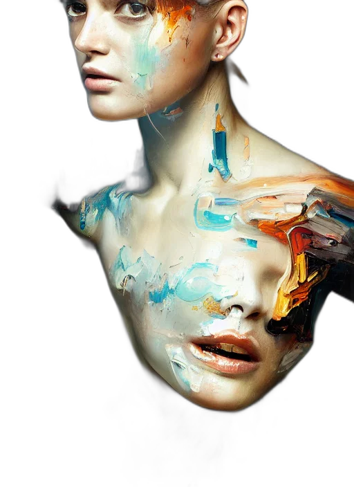 face, mask, dress, jewelry transparent PNG cut-out