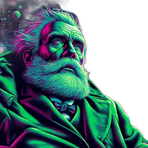 face, fantasy art, cyberpunk, vaporwave transparent PNG cut-out