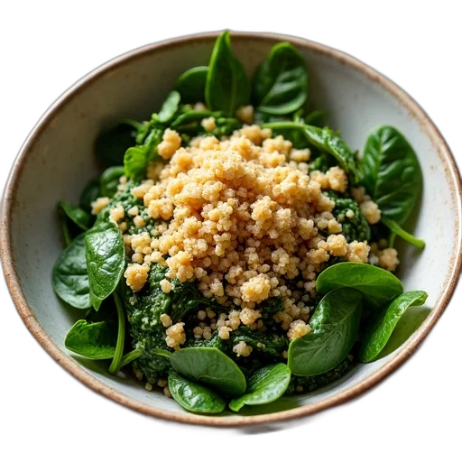 food, spinach, quinoa, bowl transparent PNG cut-out