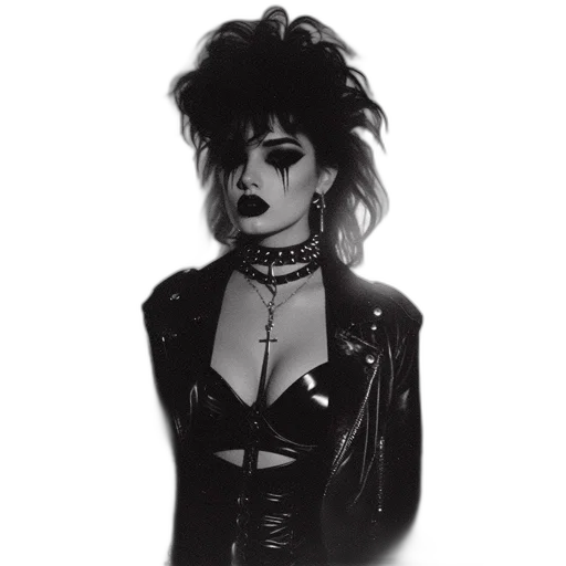 jacket, hair, dress, staff transparent PNG cut-out