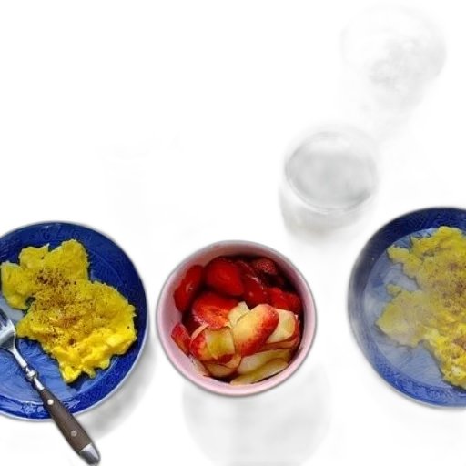 food, breakfast, scene, scrambled transparent PNG cut-out