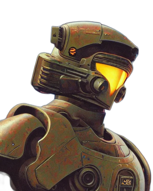 robot, face, weapon, concept art transparent PNG cut-out