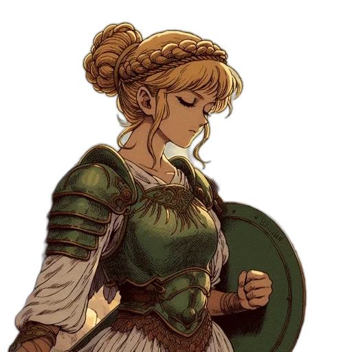 dress, staff, crown, fantasy art transparent PNG cut-out
