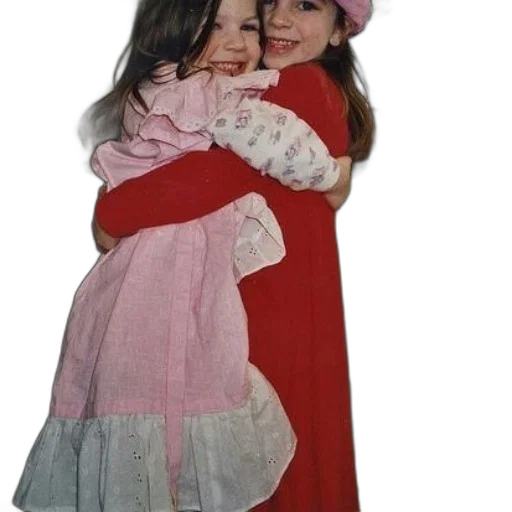 dress, hat, two, girls transparent PNG cut-out
