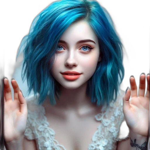 face, hair, dress, robot transparent PNG cut-out