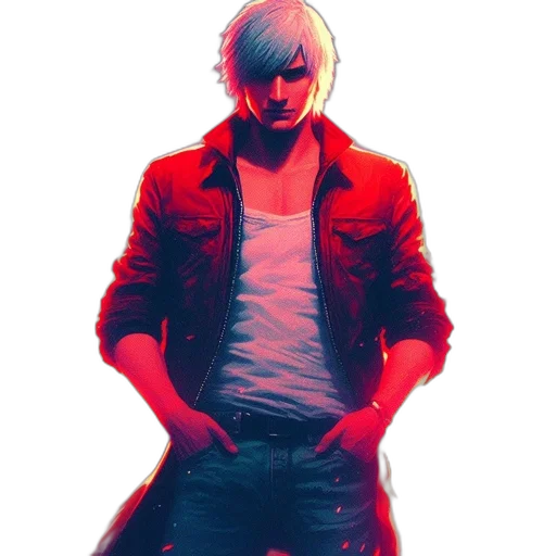 jacket, weapon, sword, face transparent PNG cut-out