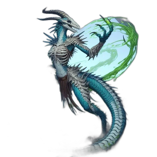 dragon, creature, staff, weapon transparent PNG cut-out