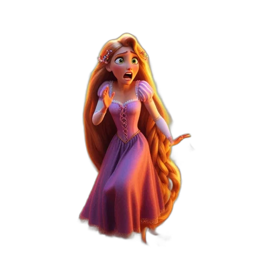 dress, crown, staff, hair transparent PNG cut-out