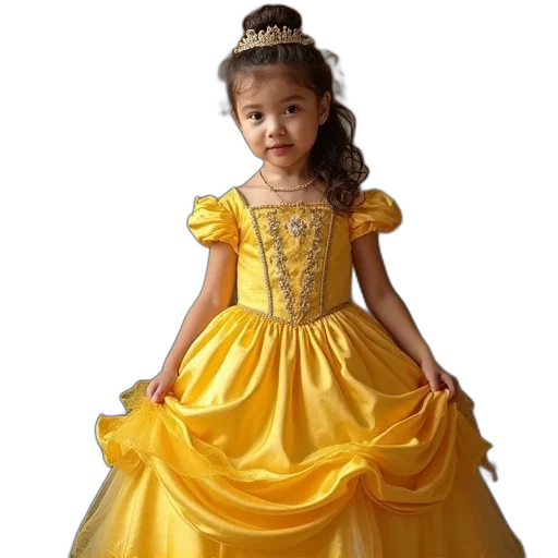 dress, crown, photorealistic, 3d render transparent PNG cut-out
