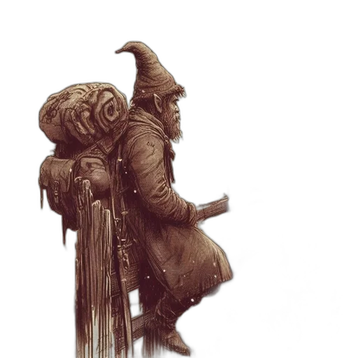 creature, staff, mask, hat transparent PNG cut-out