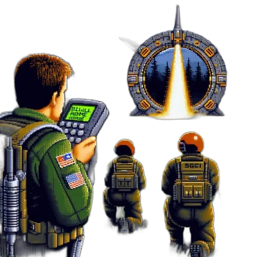 jacket, weapon, pixel art, concept art transparent PNG cut-out