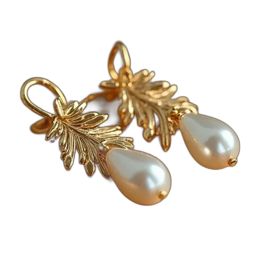 jewelry, crown, pearl, drops transparent PNG cut-out
