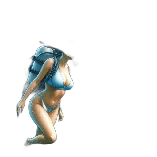 dress, robot, creature, 3d render transparent PNG cut-out