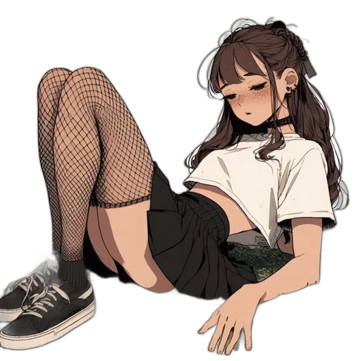 shoes, dress, creature, staff transparent PNG cut-out
