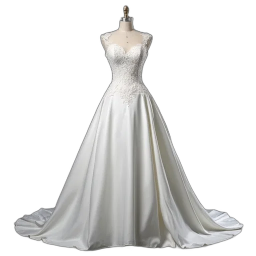 dress, 3d render, white, wedding transparent PNG cut-out